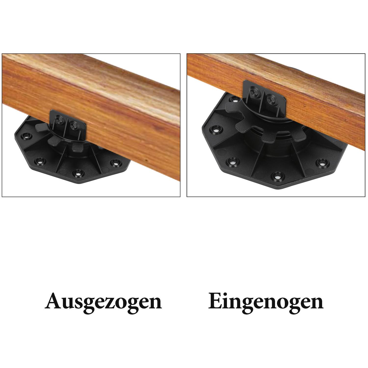 Stelzlager Höhenverstellbar 10 Stück Stellfuss 30-60mm Plattenlager - Stelzlager für Terrassenplatten-Unterkonstruktion Holz, WPC und Stein