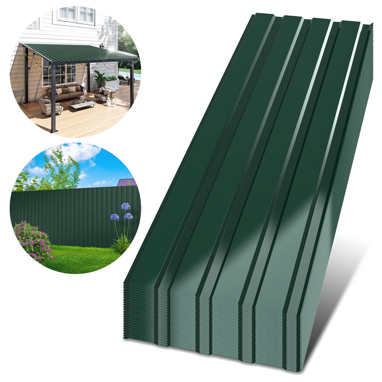 24er Trapezblech Dachplatten Anthrazit 155x45 cm, verzinkte Profilbleche für Carport, Halle & Gartenhaus