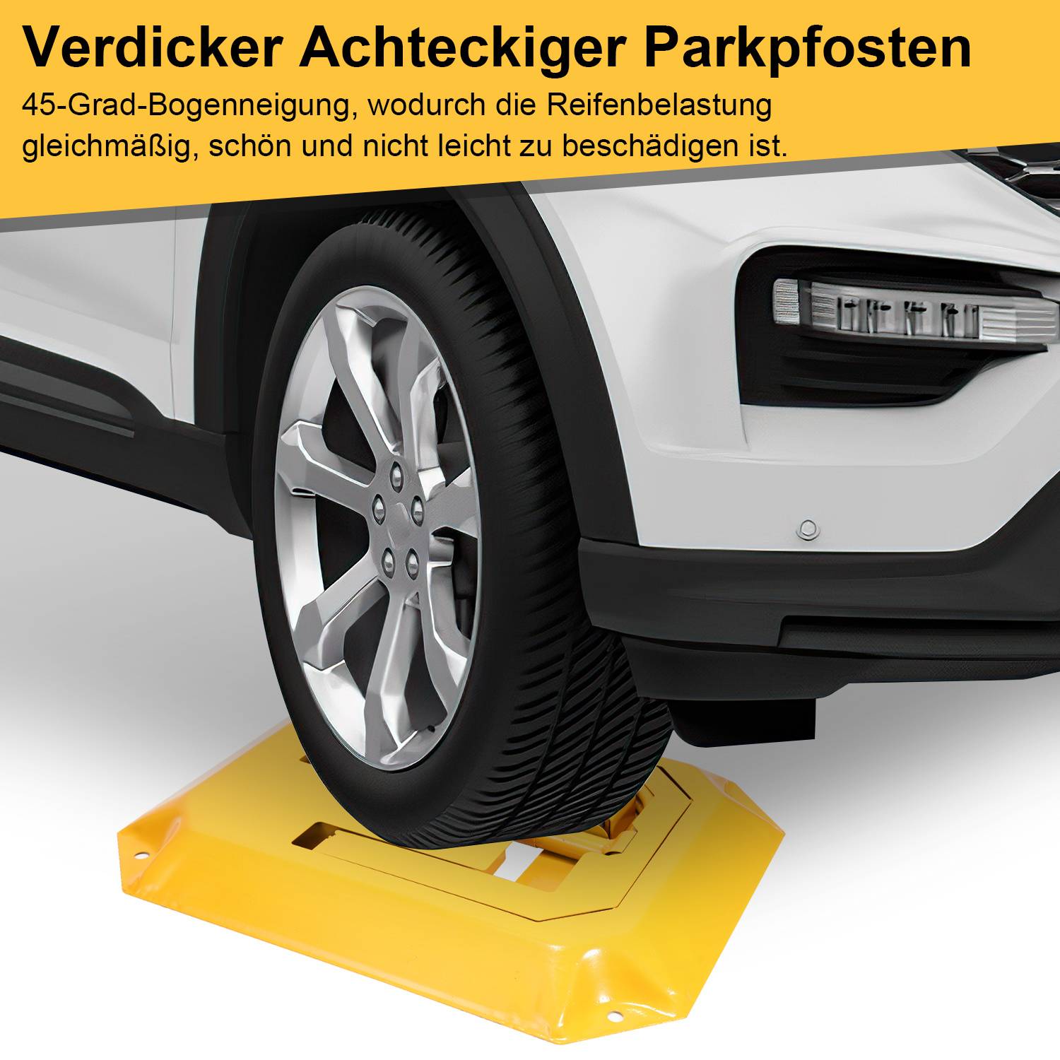 Klappbare Parkplatzsperre 55,5 x 46 x 32 cm, Parkbügel mit Schloss, gelb 2 Stück