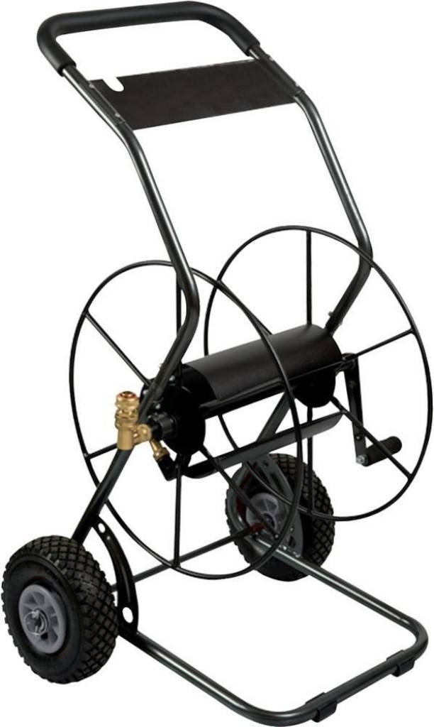 Schlauchwagen, für 3/4" SchlauchRahmen aus Stahlrohr Ø 28 mm x 1,5 mmHandgriff mit SoftgripKunststoffräder, ausgeschäumt, pannensicherSchwenkbares