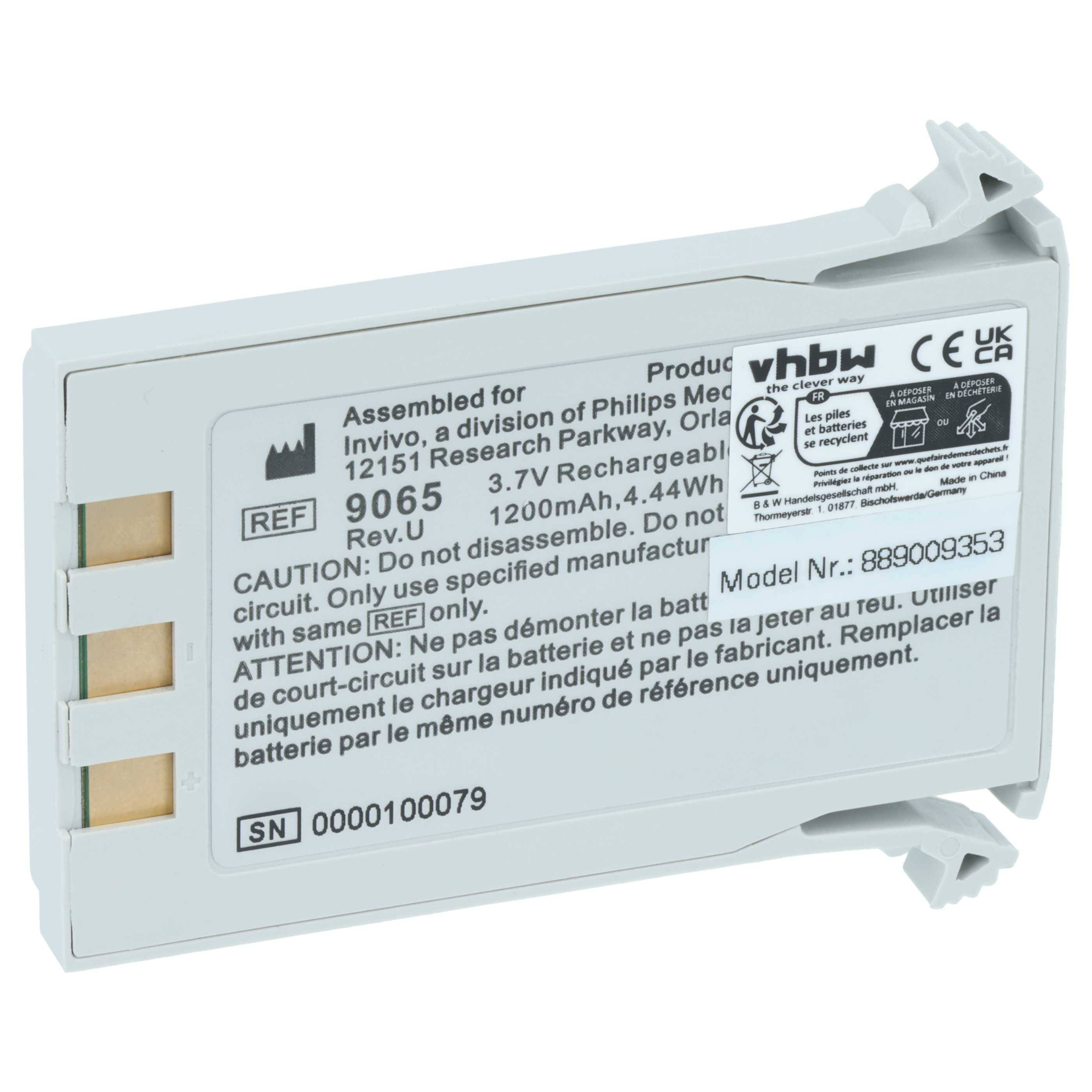 Weißes wiederaufladbares Batteriepack mit der Aufschrift 
