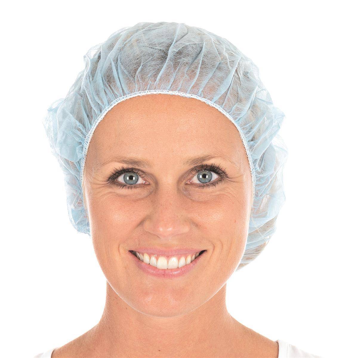 10x Hygostar 1260 Baretthauben Bettina blau ø 53 cm PP Spenderbox