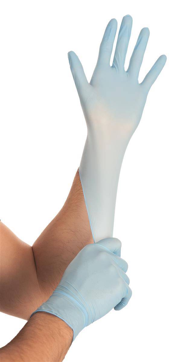 10x Hygostar 261581 Nitrilhandschuhe Safe Super Stretch blau Gr. 8/M puderfrei