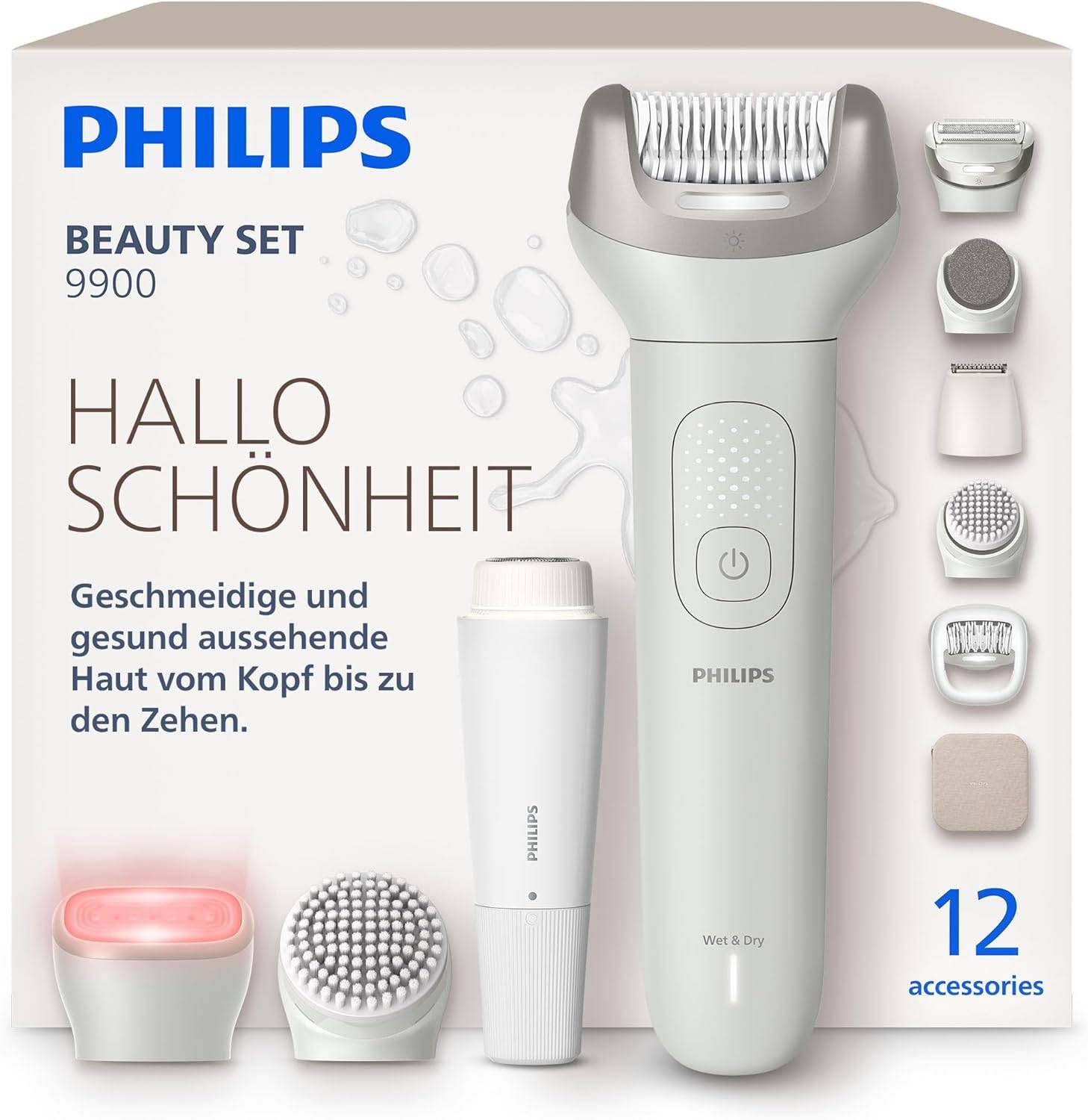 Philips Beauty Set All-In-One Körper Gesicht Bikinizone Nass Trocken BRE749/00