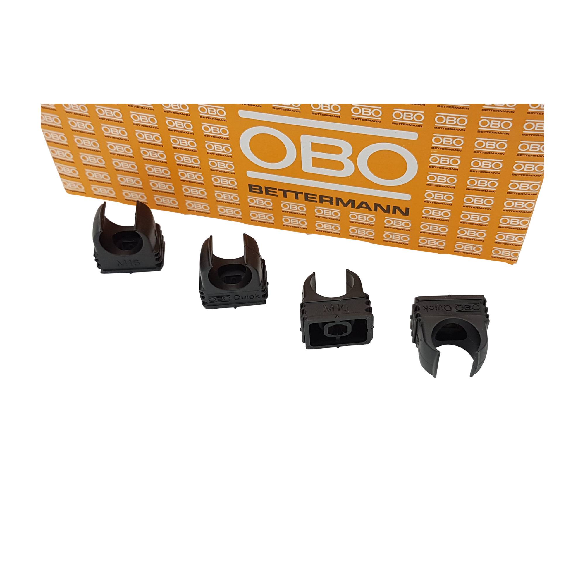 200 Stück OBO Bettermann Quickschellen Rohrschellen M16 schwarz