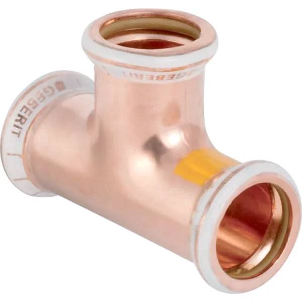 Geberit Gas-T-Stück Mapress Kupfer Gas, gleich, Ø28mm, Pressfitting aus Kupfer, 1 Stk.