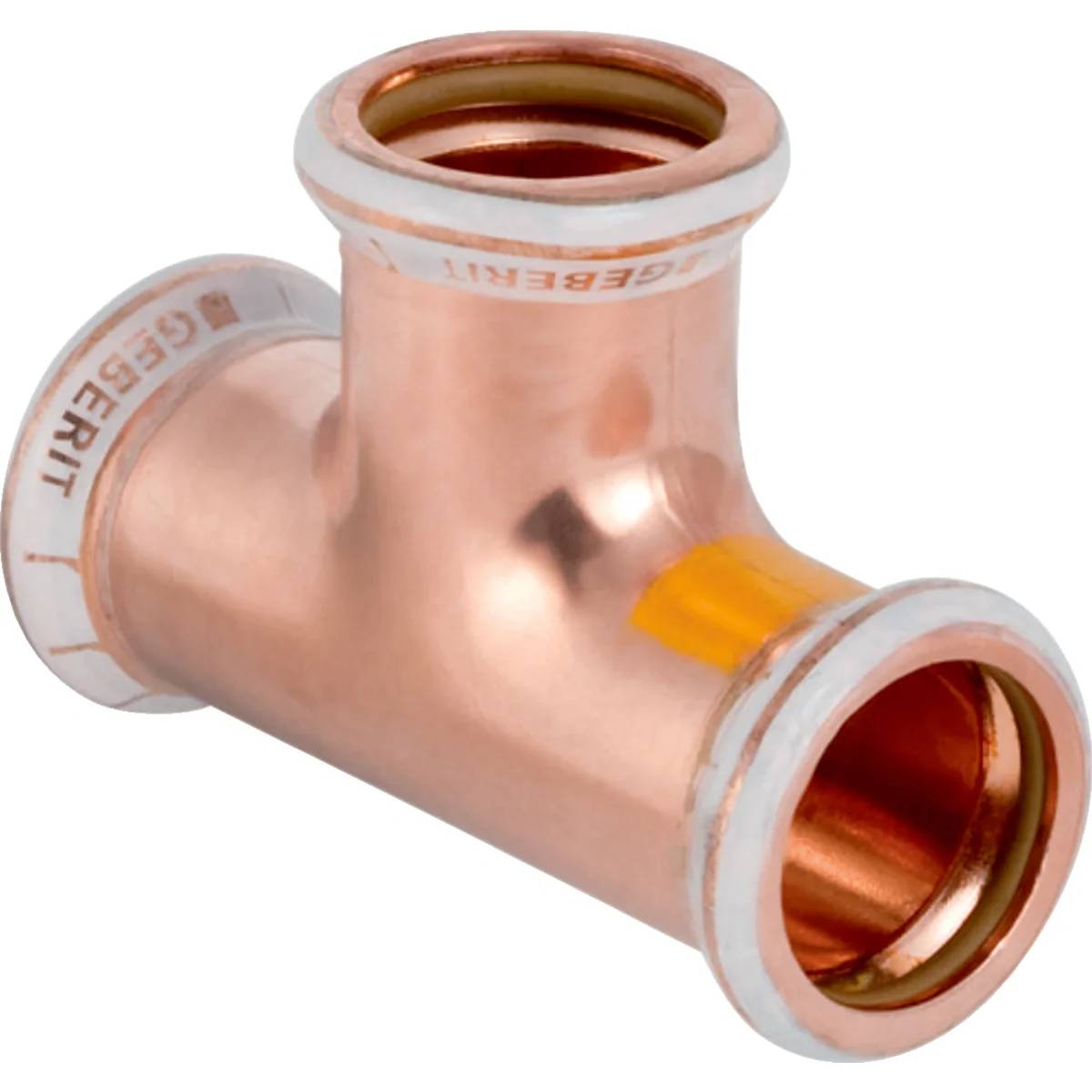 Geberit Gas-T-Stück Mapress Kupfer Gas, gleich, Ø28mm, Pressfitting aus Kupfer, 1 Stk.