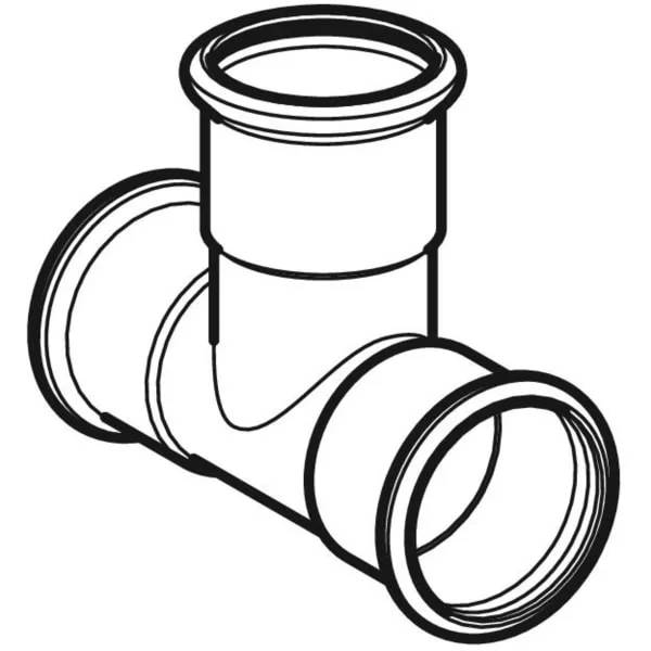 Geberit Gas-T-Stück Mapress Kupfer Gas, gleich, Ø28mm, Pressfitting aus Kupfer, 1 Stk.