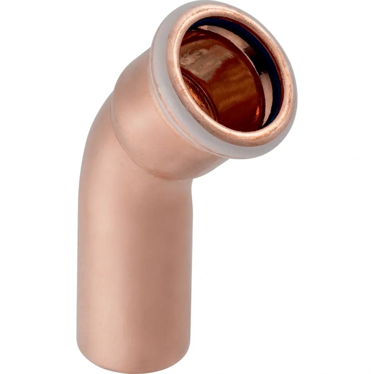 Geberit Pressbogen Mapress Kupfer FKM, 45°, Ø22mm, DN20, mit Einschubende, Kupfer, 1 Stk.