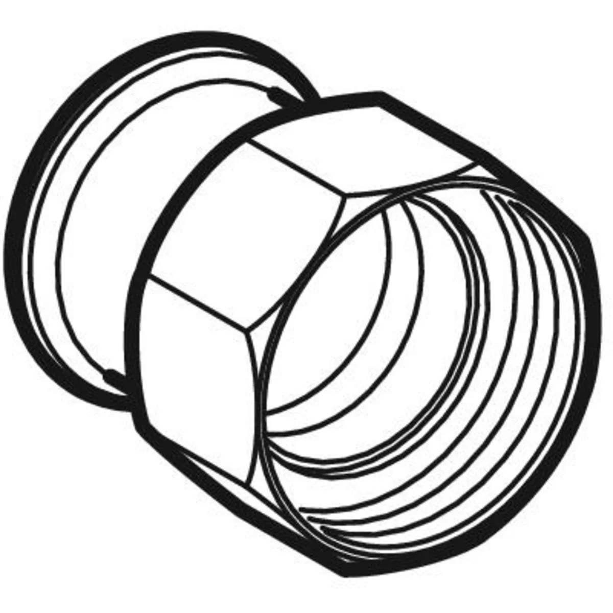 Geberit Übergangsfitting, Mapress Kupfer FKM, Ø22mm × G1", Überwurfmutter, Kupfer, 1 Stk.