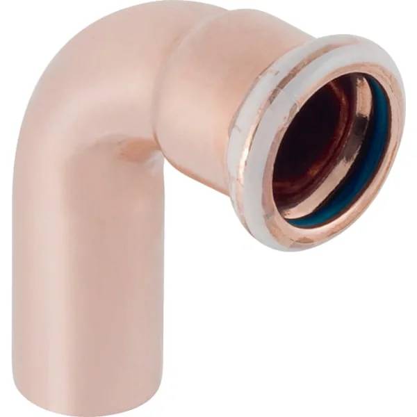 Geberit Pressbogen Mapress Kupfer FKM, 90°, Ø22mm, DN20, mit Einschubende, Kupfer, 1 Stk.