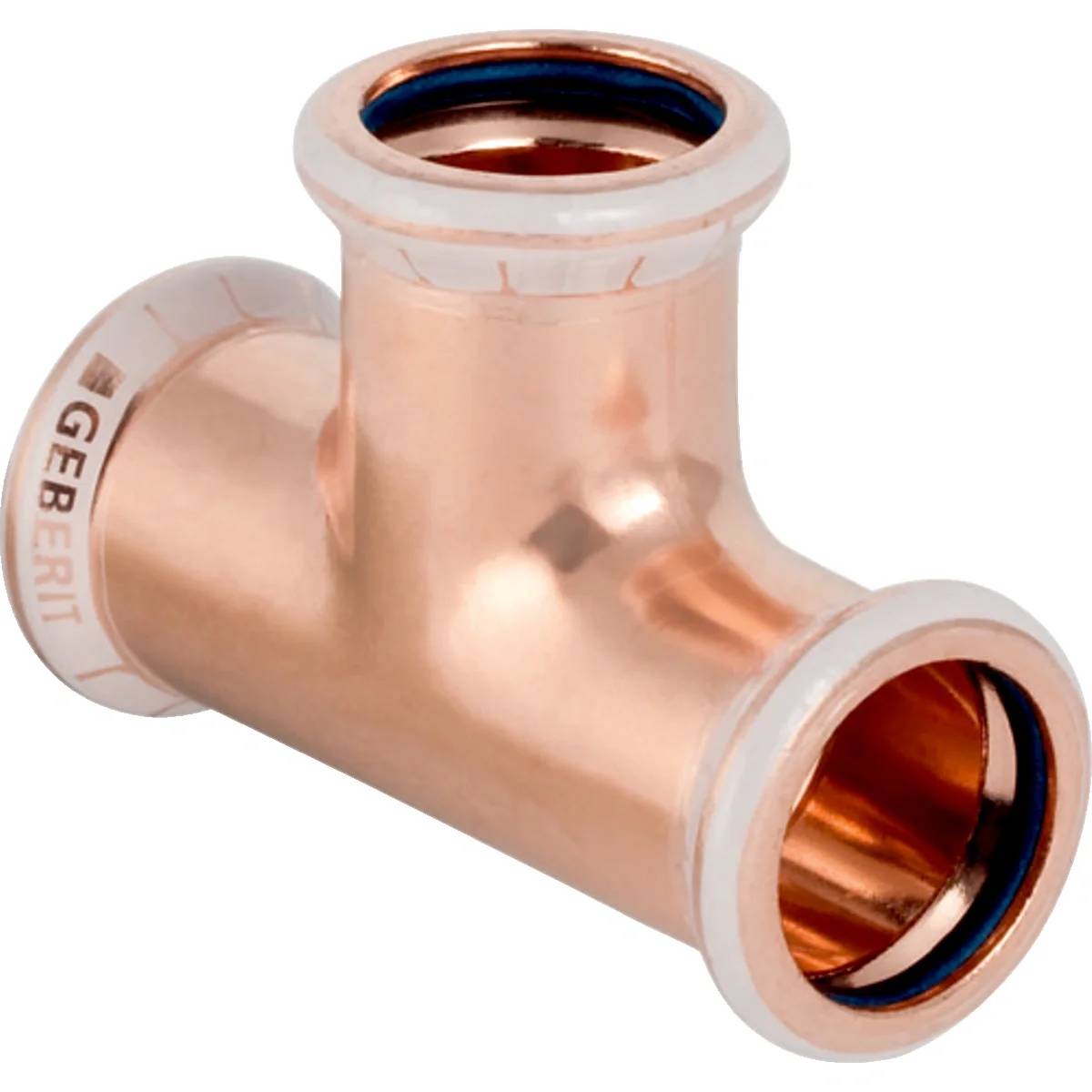 Geberit Press-T-Stück Mapress Kupfer FKM, egal, Ø28mm, DN25, Kupfer, blaue Dichtung, 1 Stk.