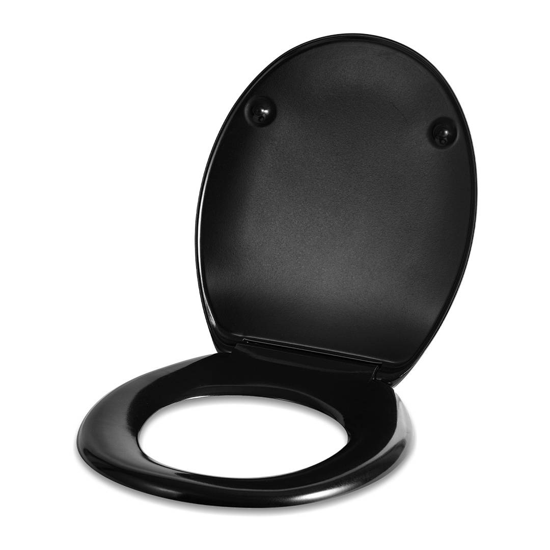 Duroplast Toilettendeckel mit SoftClose, Oval Matt Schwarz