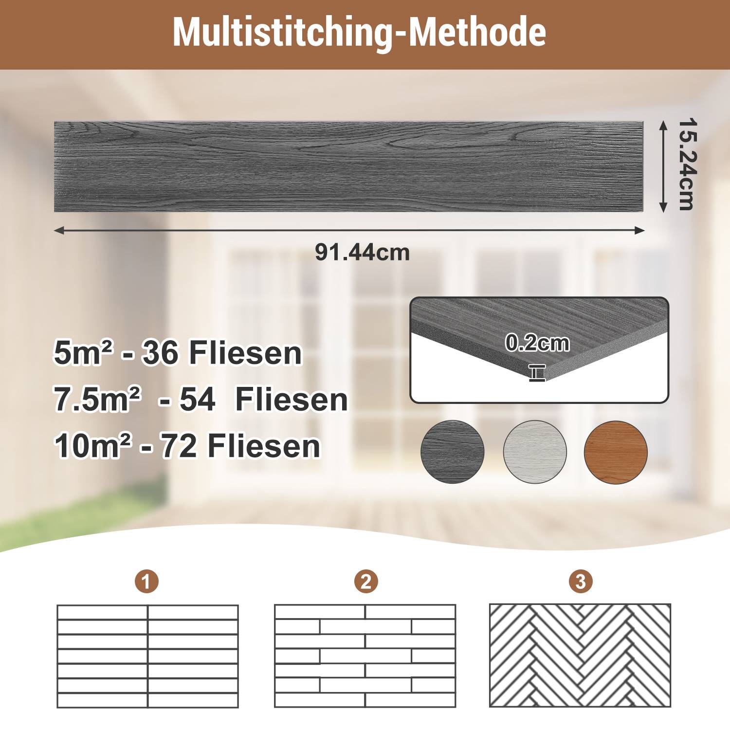 PVC Vinylboden Bodenbelag Selbstklebend 18 Stück 2.51m², Wasserfest Rutschfest Vinyl Dielen für Küche, Wohnzimmer, Balkon (Dunkelgrau oak)