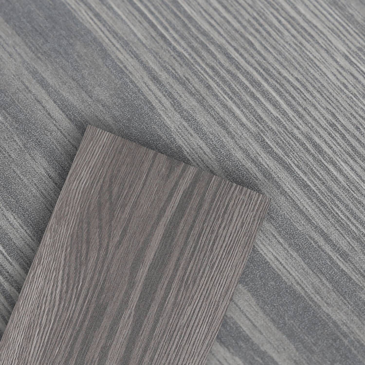 10m² PVC Vinylboden Bodenbelag Vinyl Laminat Selbstklebend Dielen Planke Rutschfest Wasserfest 70 Stück Vinyl-Dielen Holzmaserung Dielen (Dunkelgrau