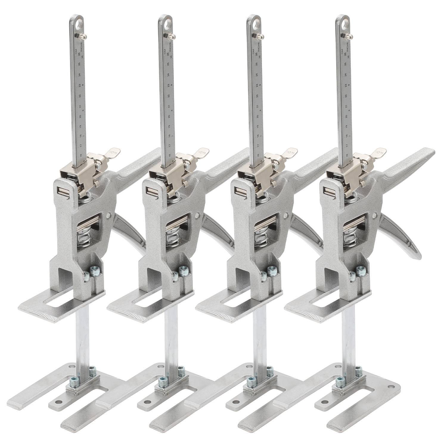 Möbelheber 4er Set, Arbeitssparender Hebearm Höhenversteller, Montagehilfe mit Schnell- und Feinabsenkung für Möbel Türen Platten