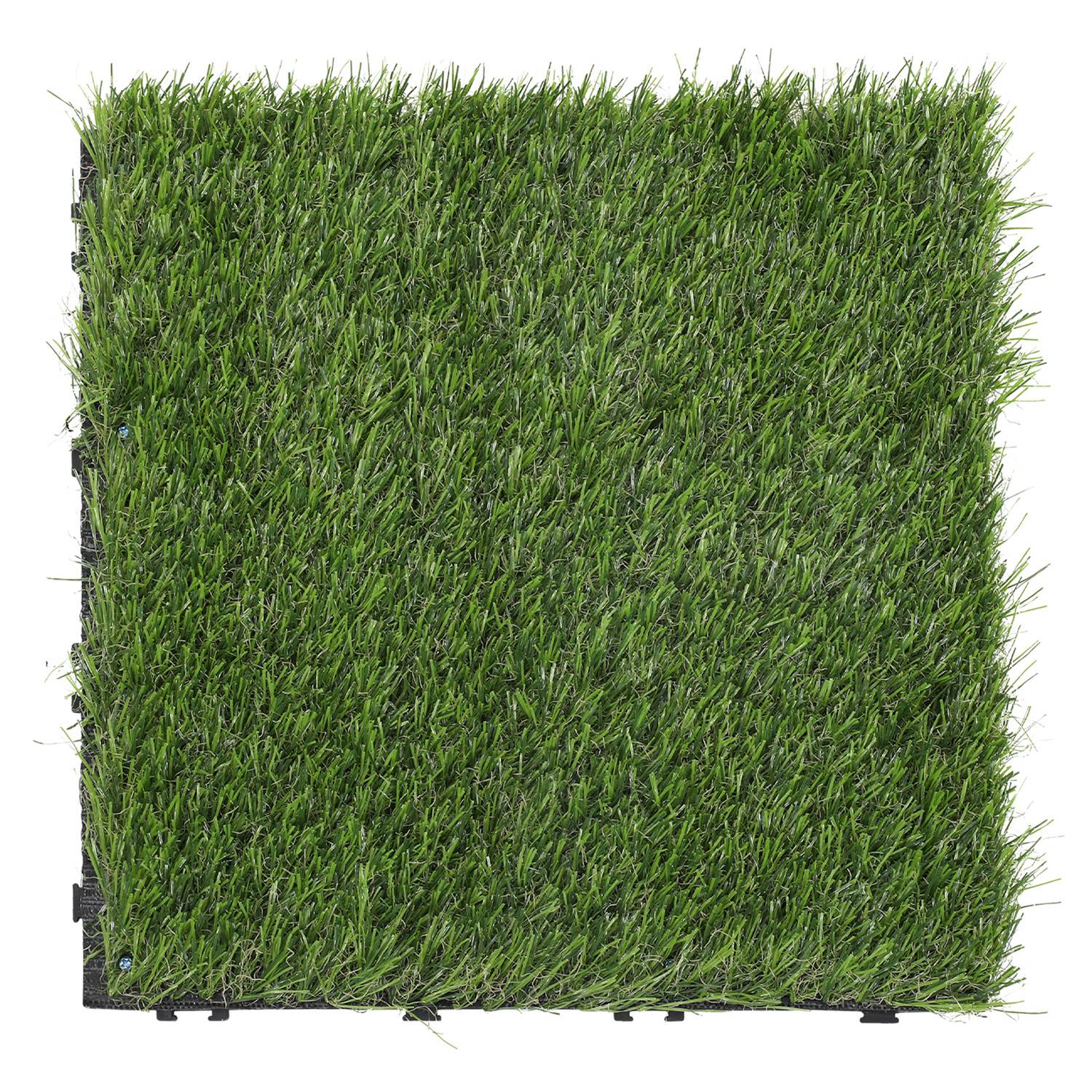 Kunstrasen Klickfliesen 30x30 cm 55 Stück (5 m²) – Terrassen- & Balkonfliesen mit Drainagesystem, realistisches Aussehen & einfache Montage für I