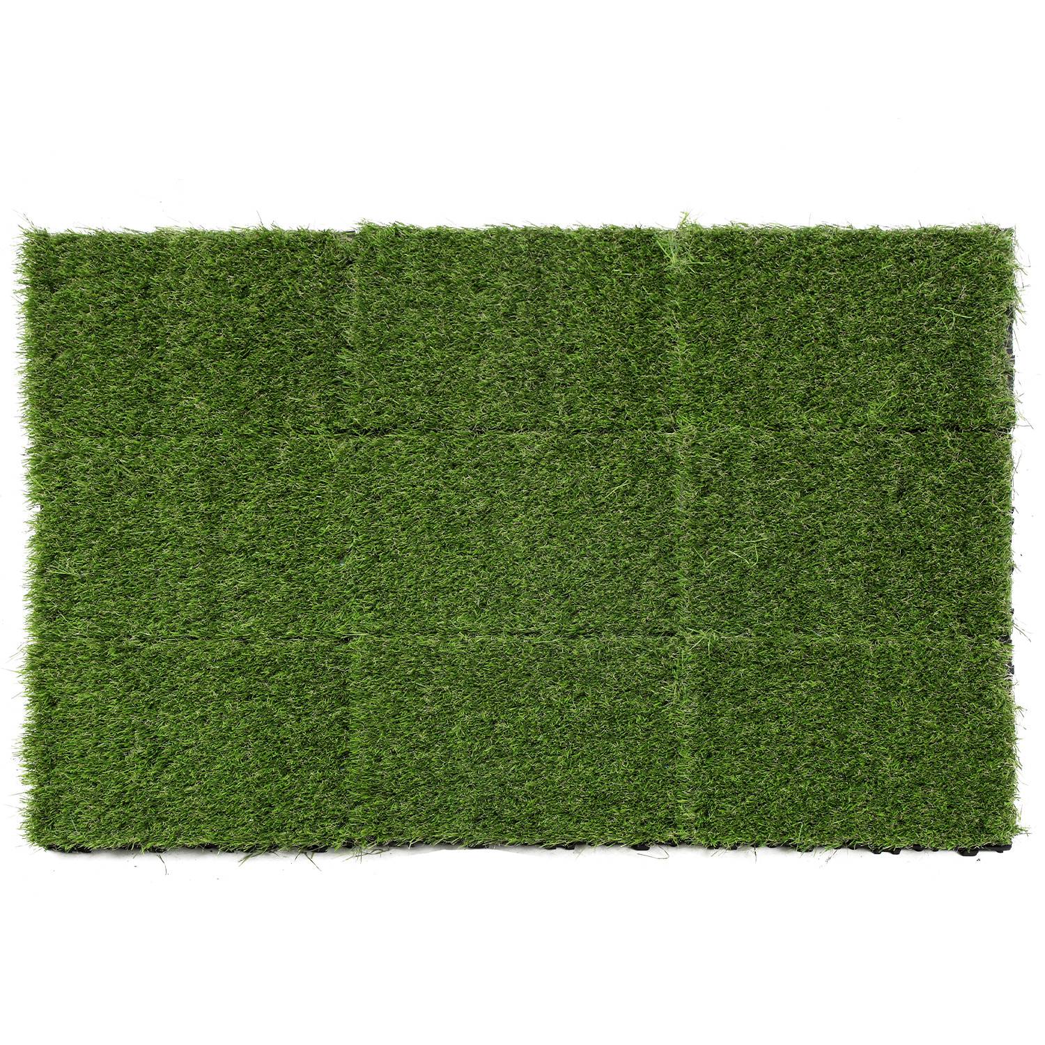 Kunstrasen Klickfliesen 30x30 cm 66 Stück (6 m²) – Terrassen- & Balkonfliesen mit Drainagesystem, realistisches Aussehen & einfache Montage für I