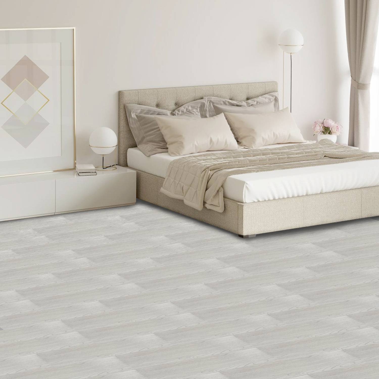 PVC Vinylboden Bodenbelag Selbstklebend 36 Stück 5 m², Wasserfest Rutschfest Vinyl Dielen für Küche, Wohnzimmer (Rauchgrau)