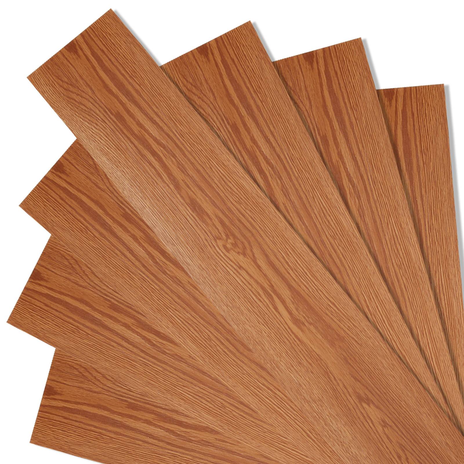 5 m² PVC Vinylboden Bodenbelag Vinyl Laminat Selbstklebend Dielen Planke Rutschfest Wasserfest 35 Stück Vinyl-Dielen Holzmaserung Dielen (Holzbraun)