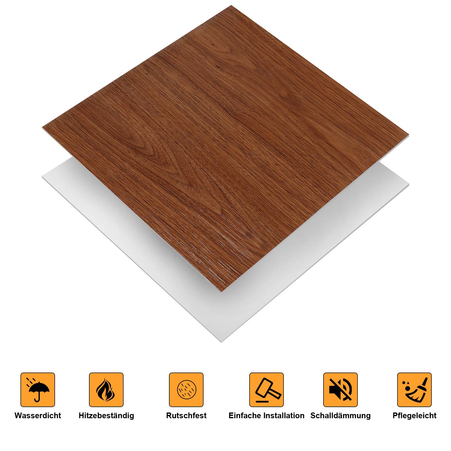 PVC Vinylboden Bodenbelag Vinyl Bodenfliesen 1 m² Selbstklebend Naturholz 11 Stück Holz Nachbildung Fliesen Design Bodenbelag gefühlsecht