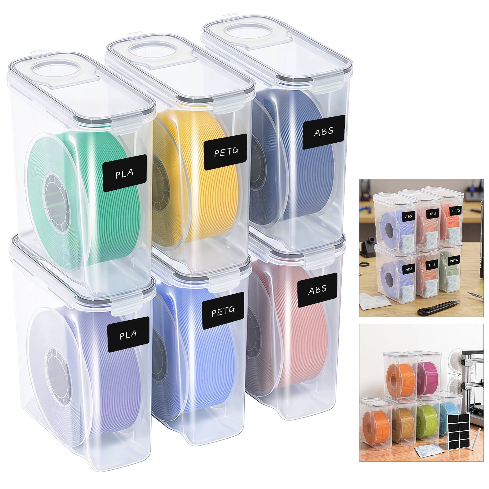3D Drucker Filament Aufbewahrungsbox 4L, Wasserdichte Trockenbox mit Feuchtigkeitsschutz für 1,75mm Filament