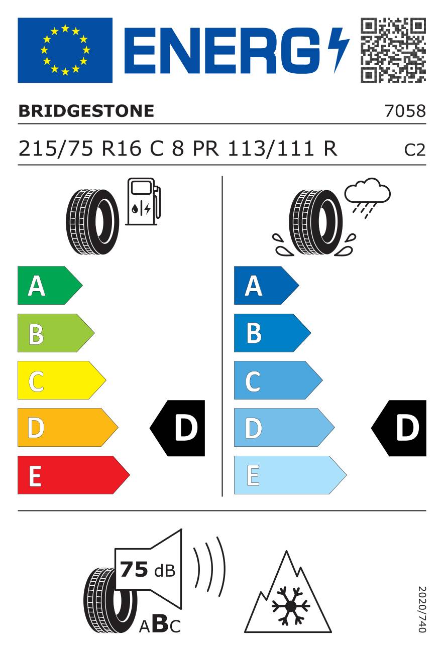 BRIDGESTONE Winterreifen 215/75 R16 TL 113/111R BLIZZAK W995 MULTICELL C 8PR M+S 3PMSF