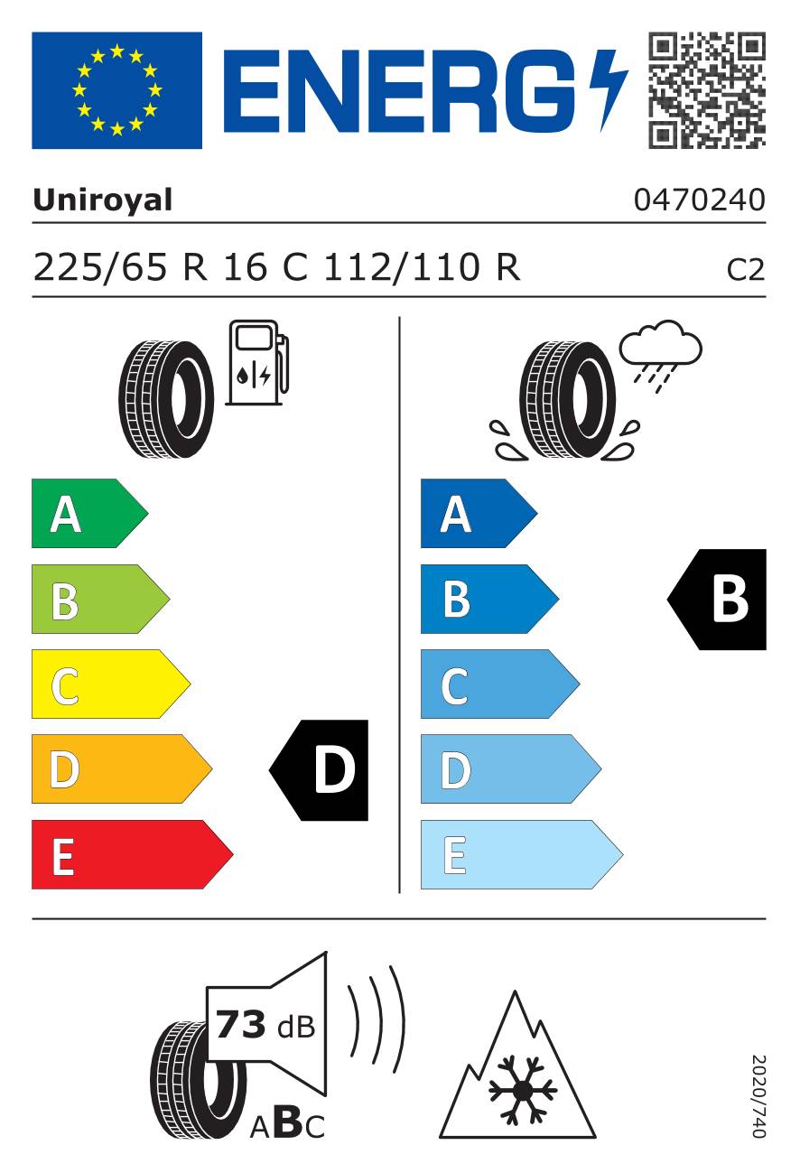 UNIROYAL Winterreifen 225/65 R16 TL 112/110R SNOW MAX 3 C 8PR M+S 3PMSF