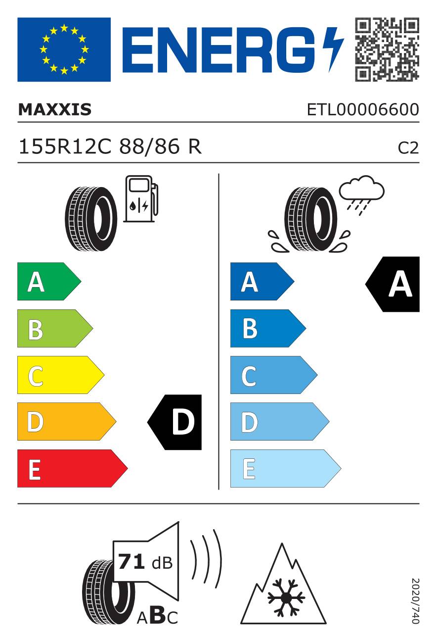 MAXXIS Winterreifen 155 R12 TL 88/86R VANSMART SNOW WL2 C 8PR M+S 3PMSF