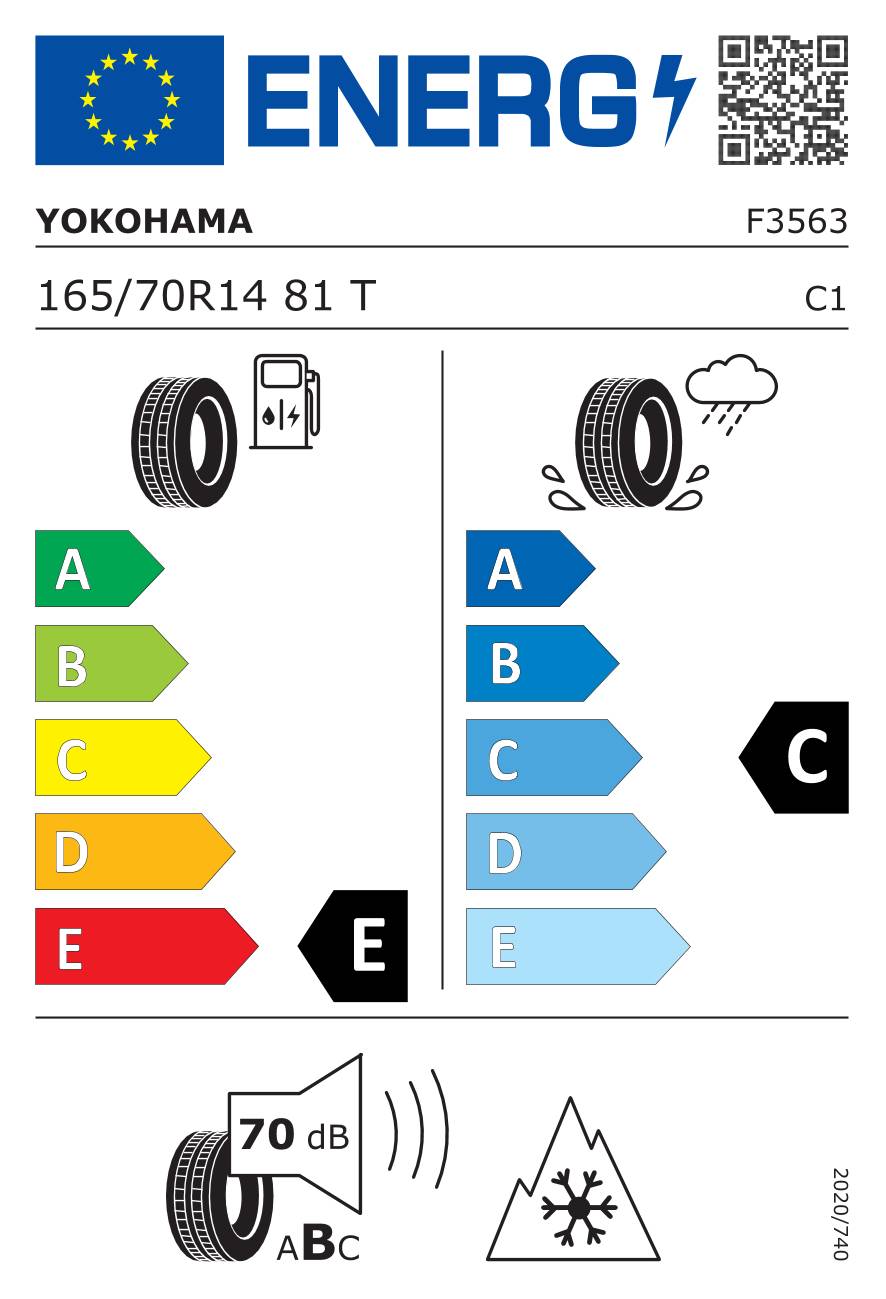 YOKOHAMA Winterreifen 165/70 R14 TL 81T W.DRIVE V903 M+S 3PMSF