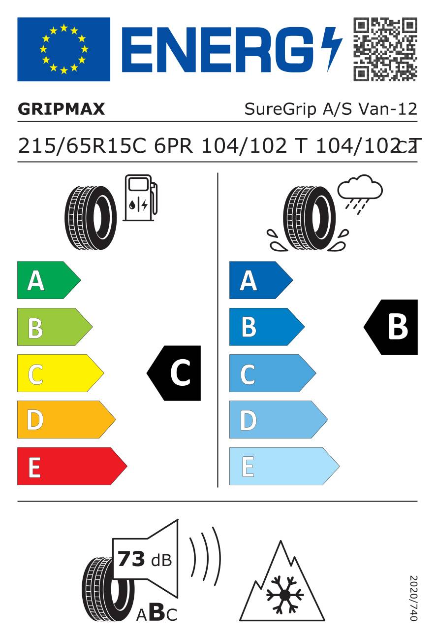 GRIPMAX Ganzjahresreifen 215/65 R15 TL 104/102T SUREGRIP AS VAN C 6PR BSW M+S 3PMSF