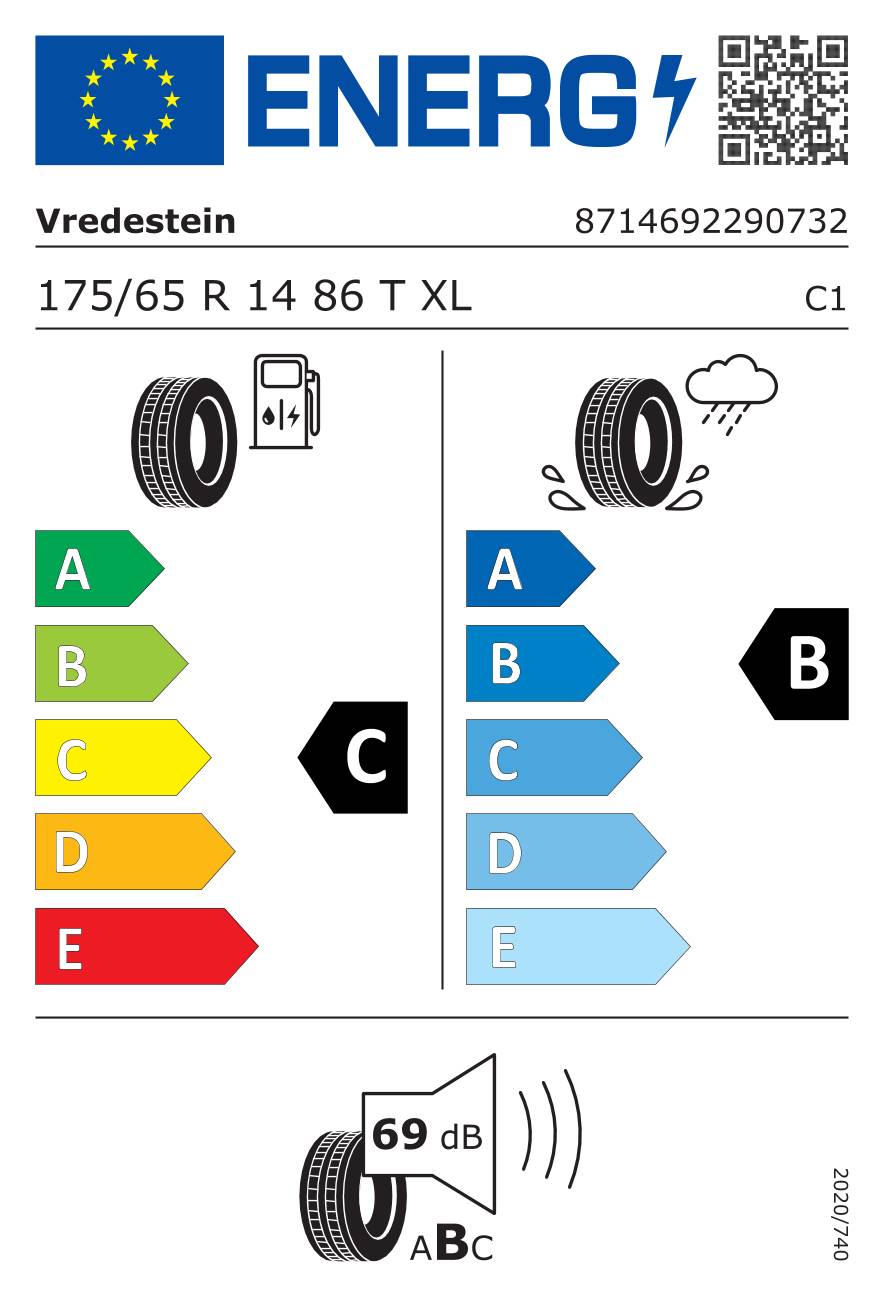 VREDESTEIN Sommerreifen 175/65 R14 TL 86T T-TRAC 2 XL