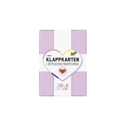 folia Klappkarten PASTEL, 105 x 148 mm, farbig sortiert