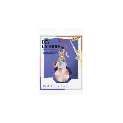 folia DIY Laternen-Bastelset circus, metallic-blau