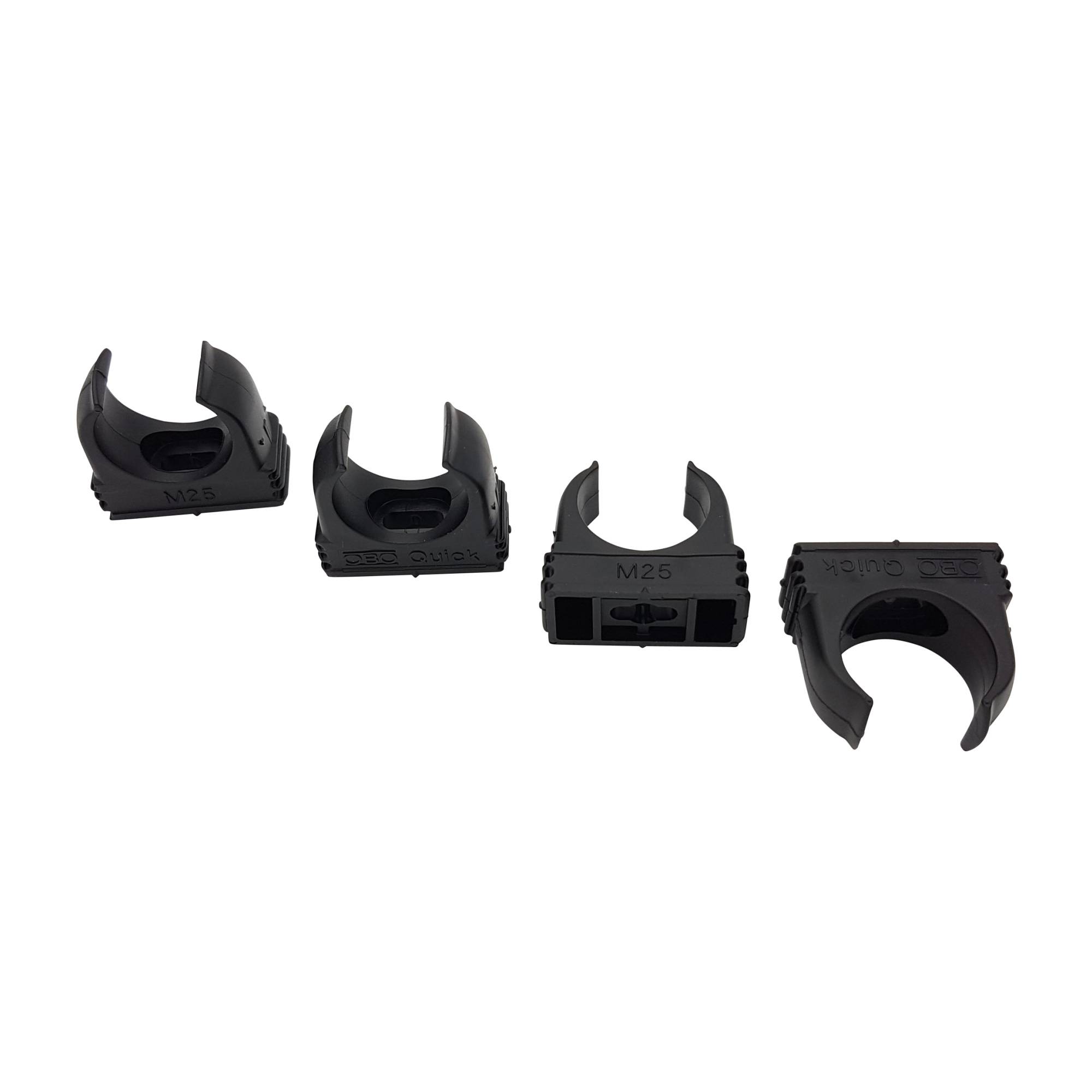 10 Stück OBO Bettermann Quickschellen Rohrschellen M25 schwarz
