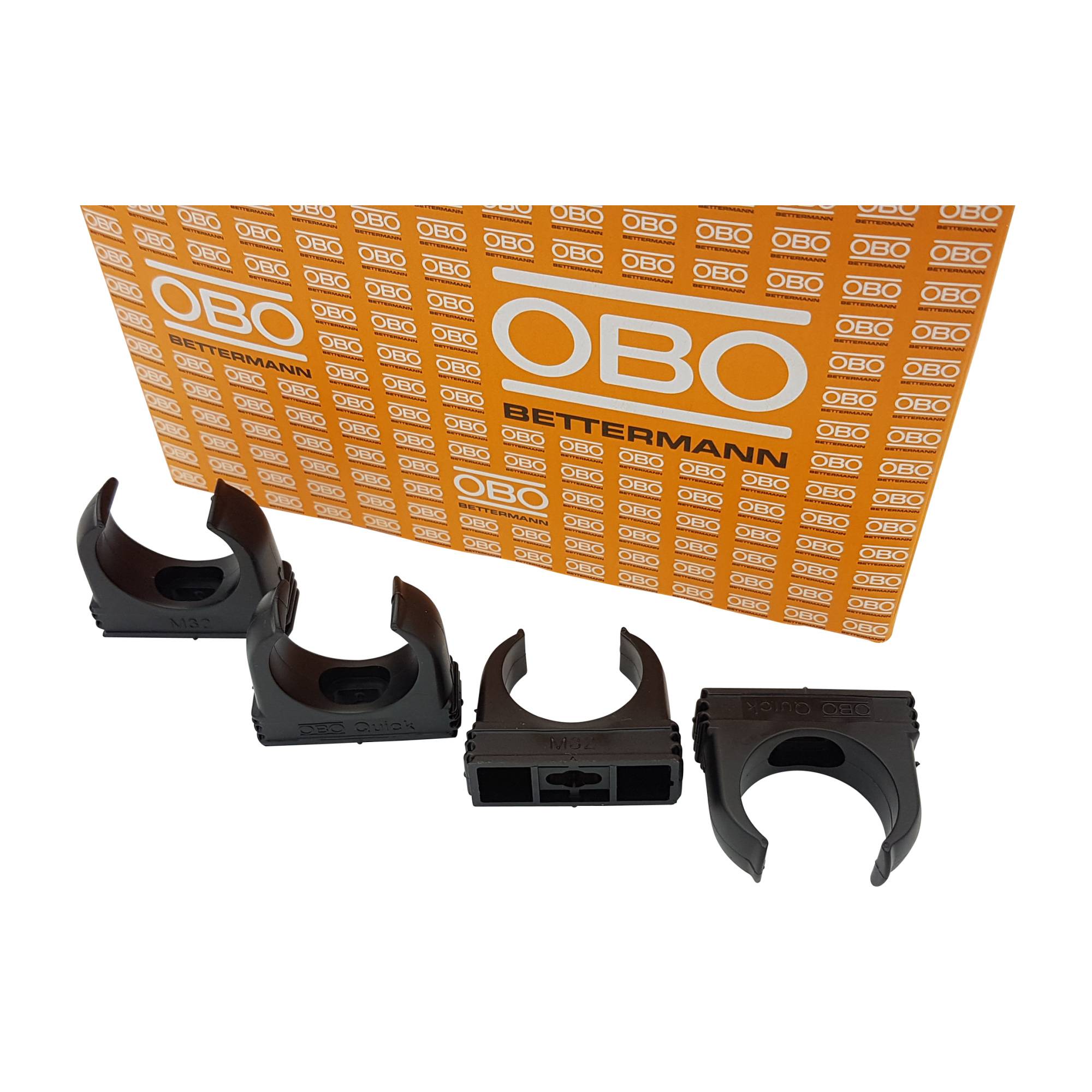 200 Stück OBO Bettermann Quickschellen Rohrschellen M32 schwarz