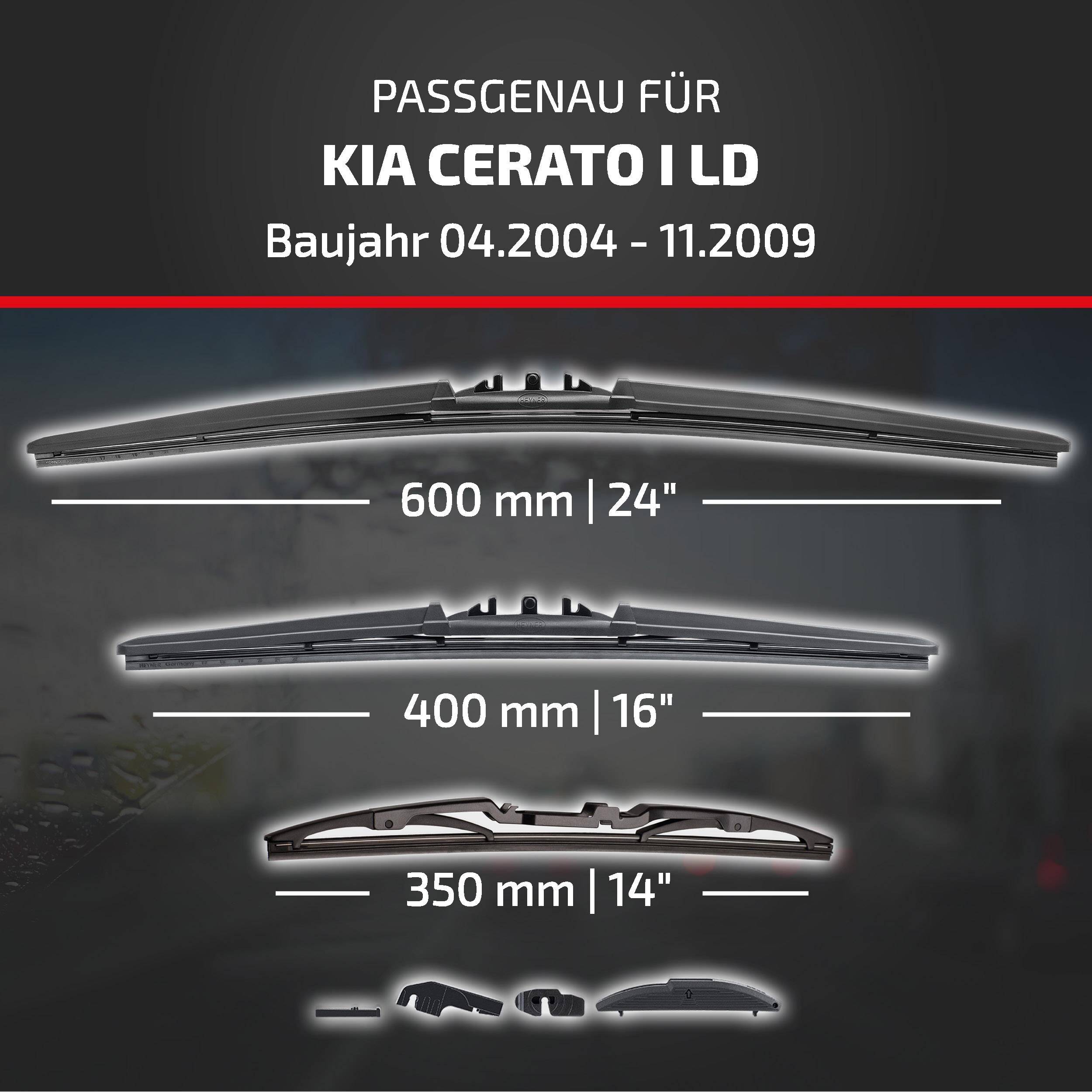 HEYNER® Scheibenwischer Komplettset für KIA CERATO I
