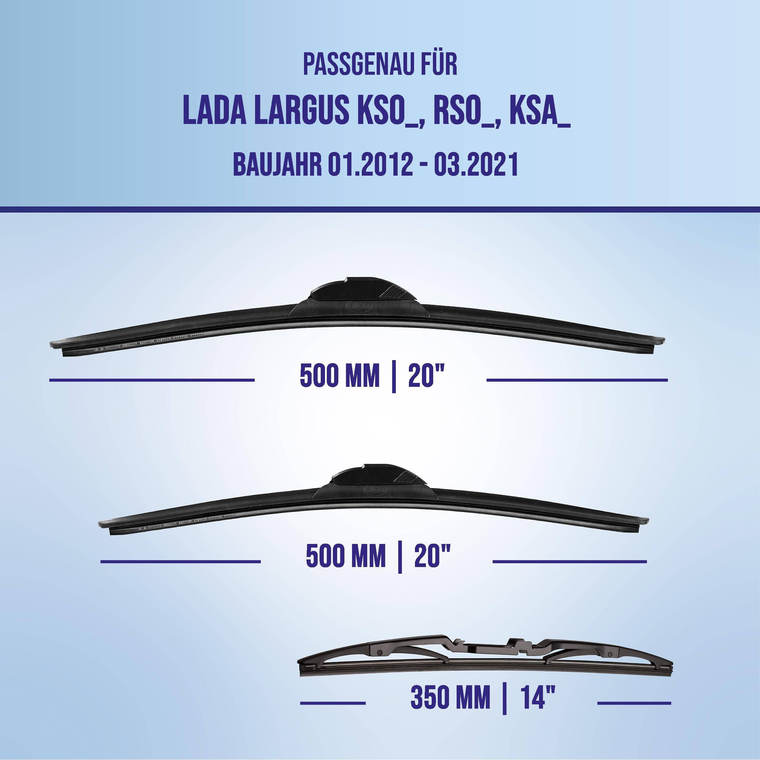 alca® Scheibenwischer Komplettset für LADA LARGUS 01.2012 - 03.2021, SUPER FLAT