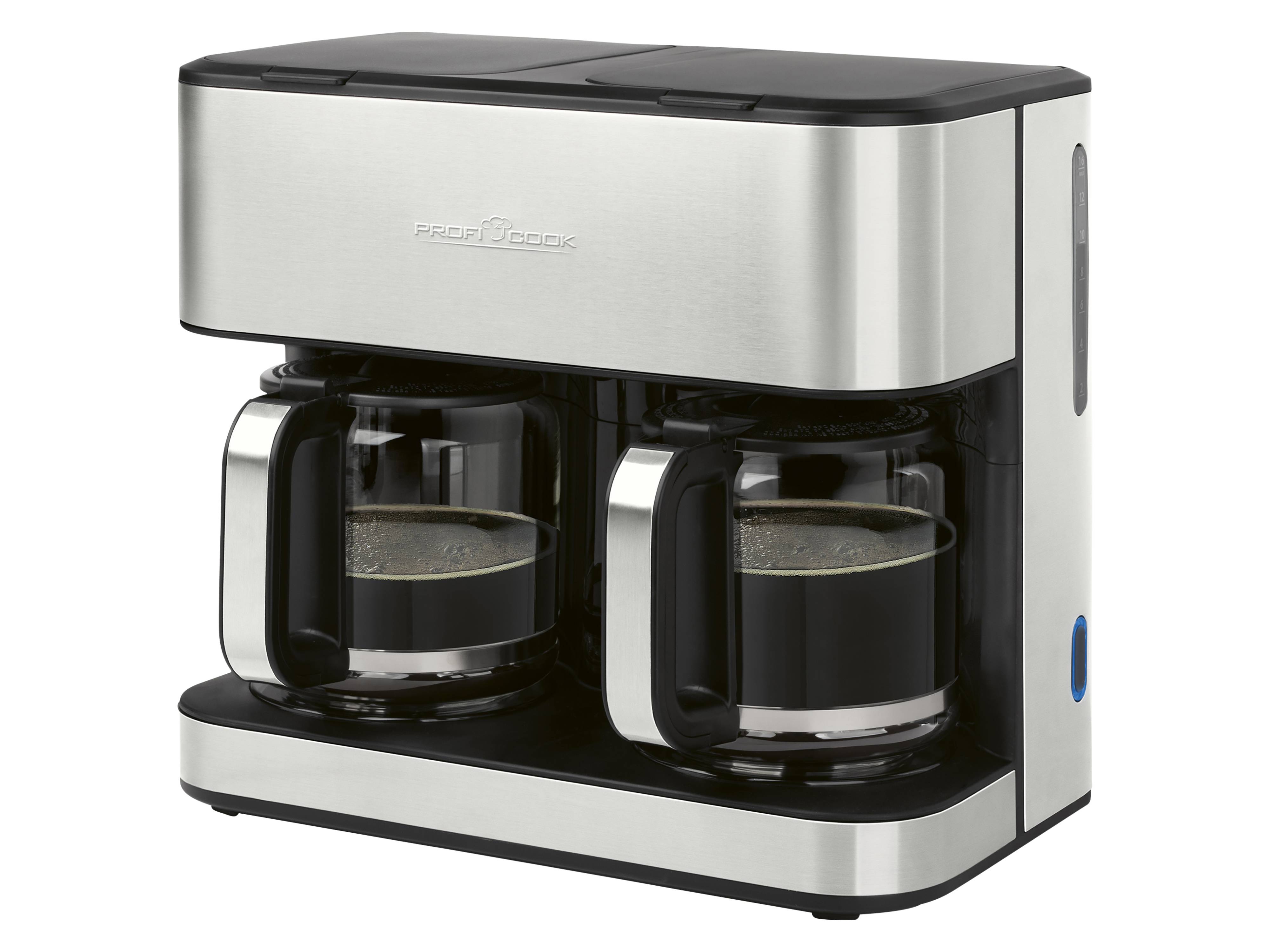 PROFI COOK Doppelkaffeemaschine PC-KAD, 1308, 3,6 L, 2000 W, edelstahl