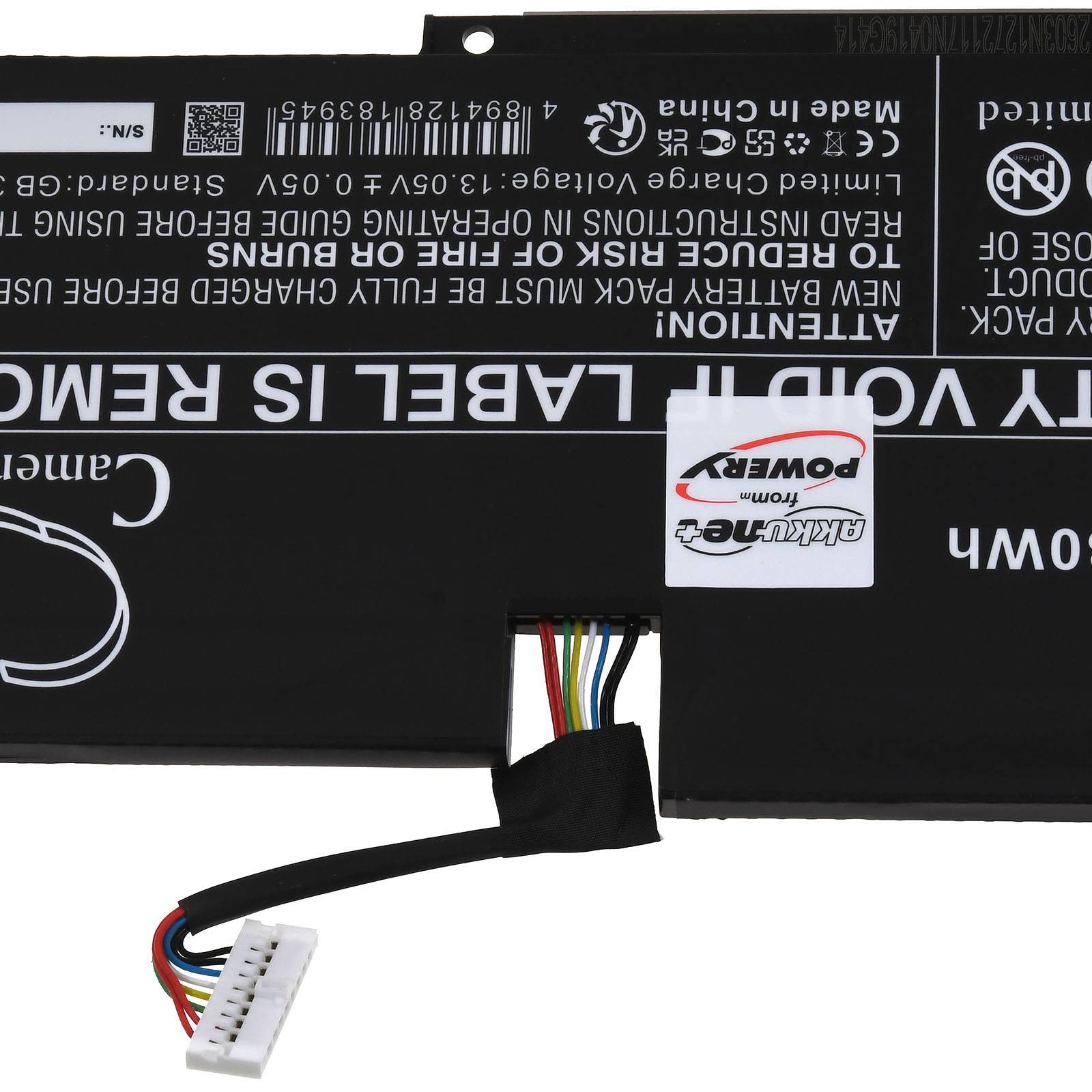 Powery Akku für MSI Modern 15 A11M-016BE Laptop weißer 8-Pin Stecker, 11,4V, Li-Polymer