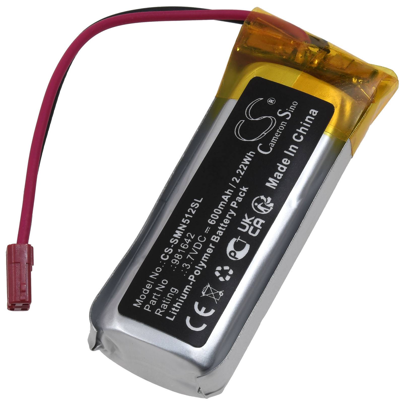Powery Akku passend für Somfy Nina IO 5121348B Touch-Display Typ 981642, 3,7V, Li-Ion