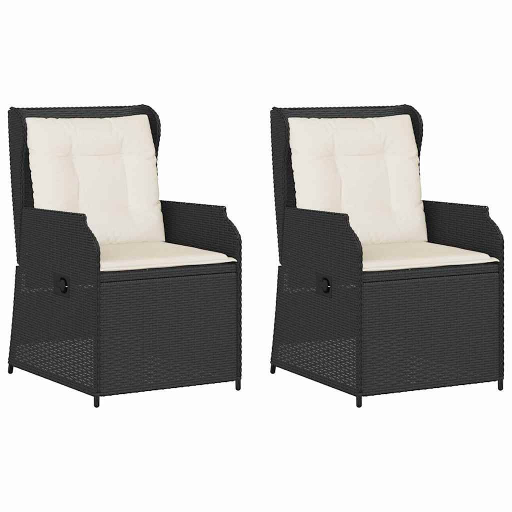 vidaXL Gartenbank 2 pcs Schwarz Poly-Rattan