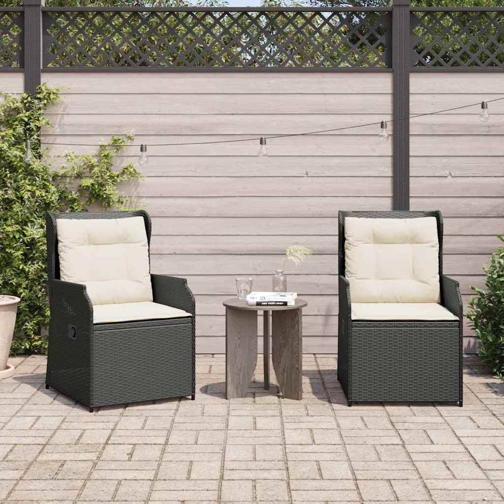 vidaXL Gartenbank 2 pcs Schwarz Poly-Rattan