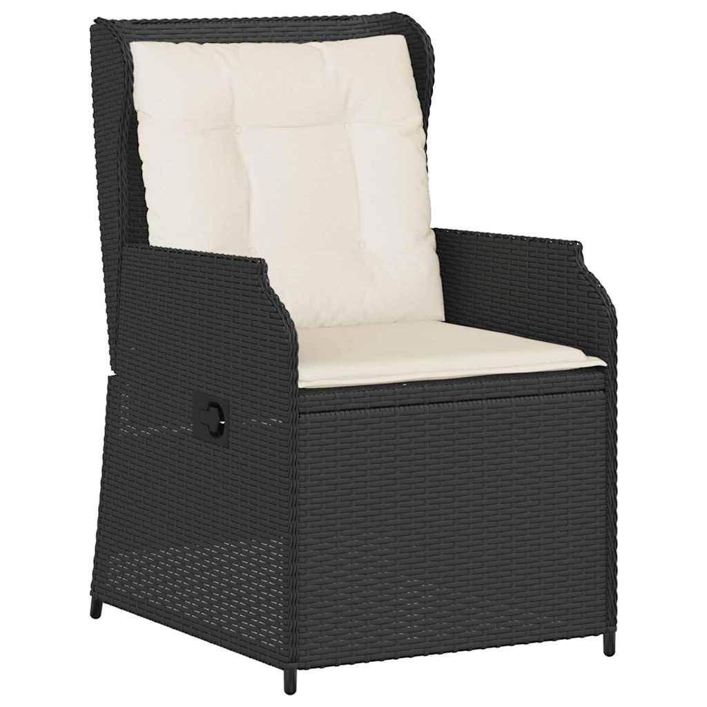vidaXL Gartenbank 2 pcs Schwarz Poly-Rattan