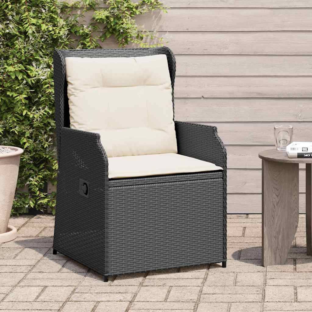 vidaXL Gartenbank 2 pcs Schwarz Poly-Rattan