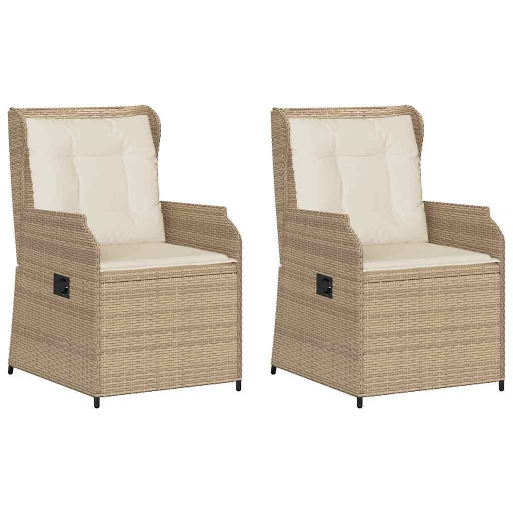 vidaXL Gartenbank 2 pcs Beige Poly-Rattan