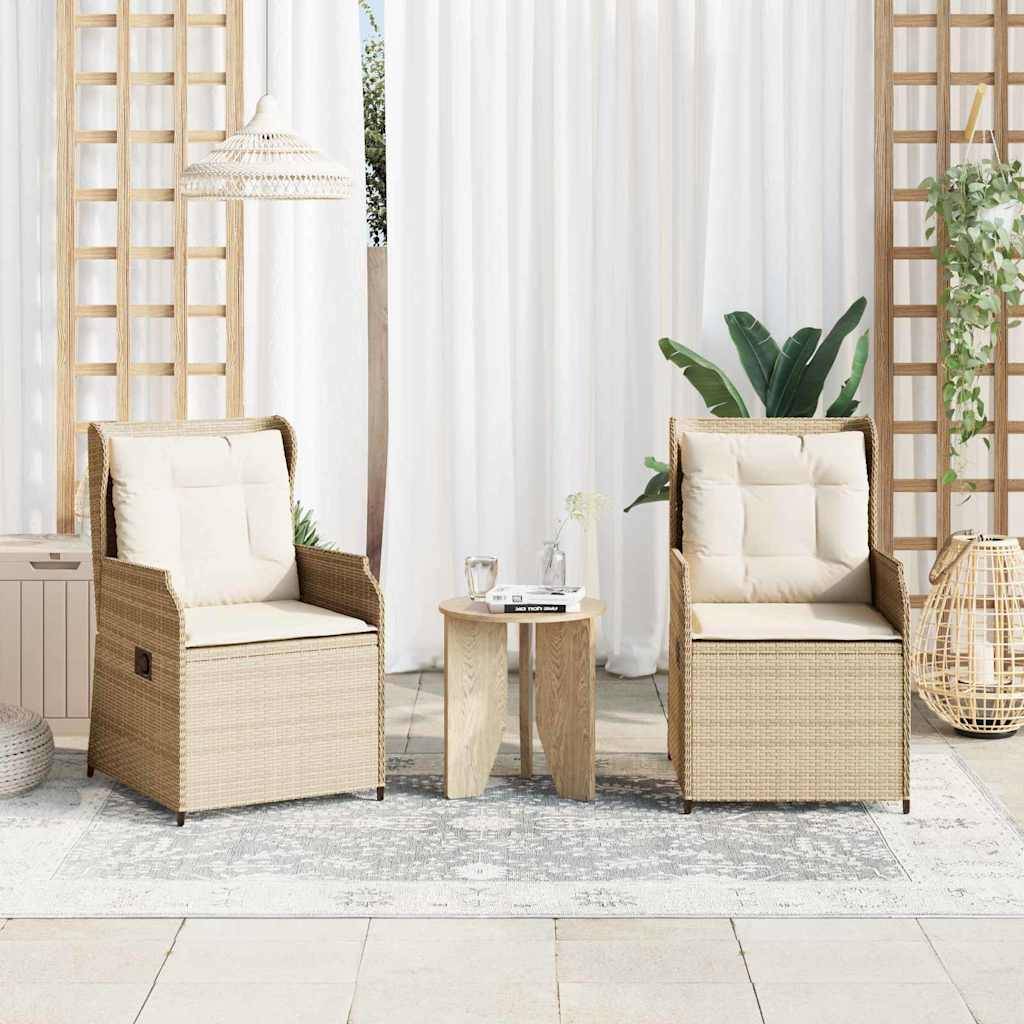 vidaXL Gartenbank 2 pcs Beige Poly-Rattan