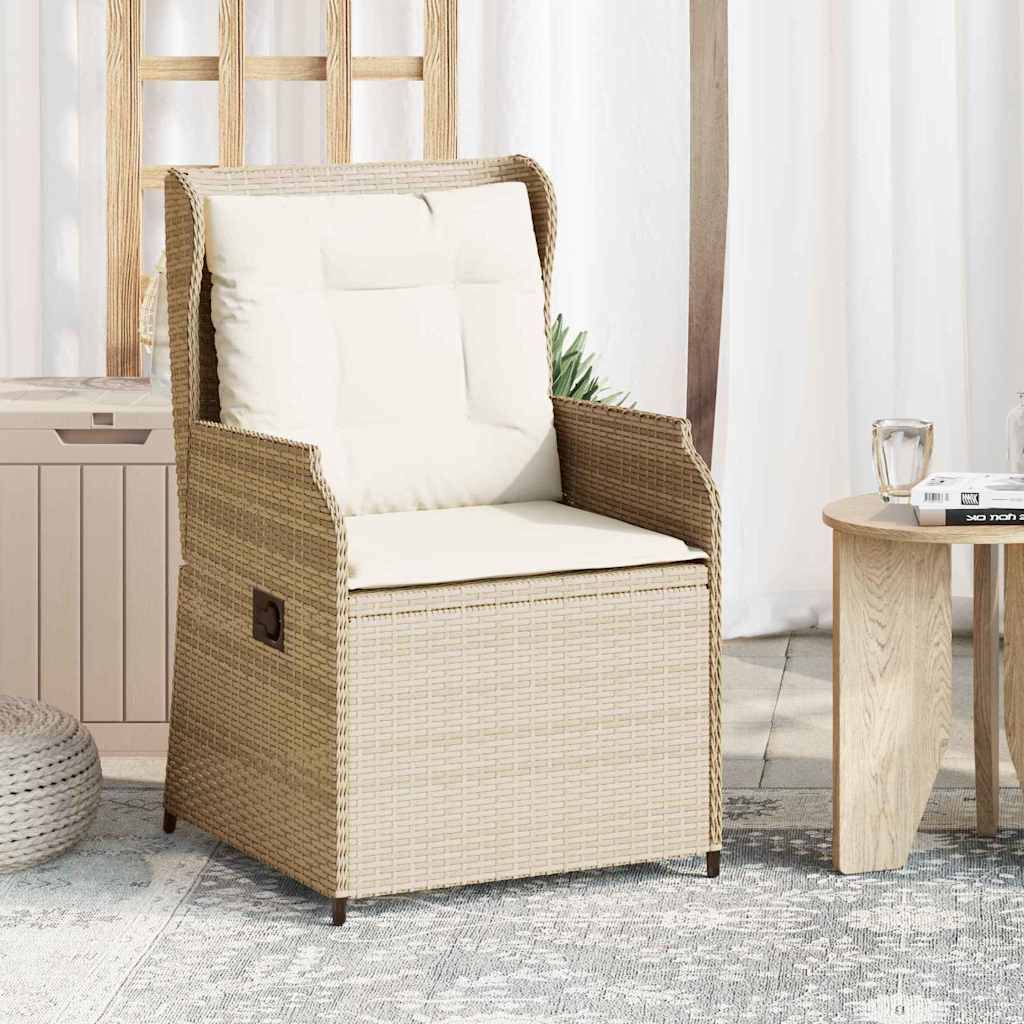 vidaXL Gartenbank 2 pcs Beige Poly-Rattan