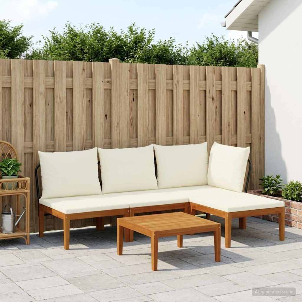 vidaXL 5 pcs Massives Akazienholz & Seil Natur