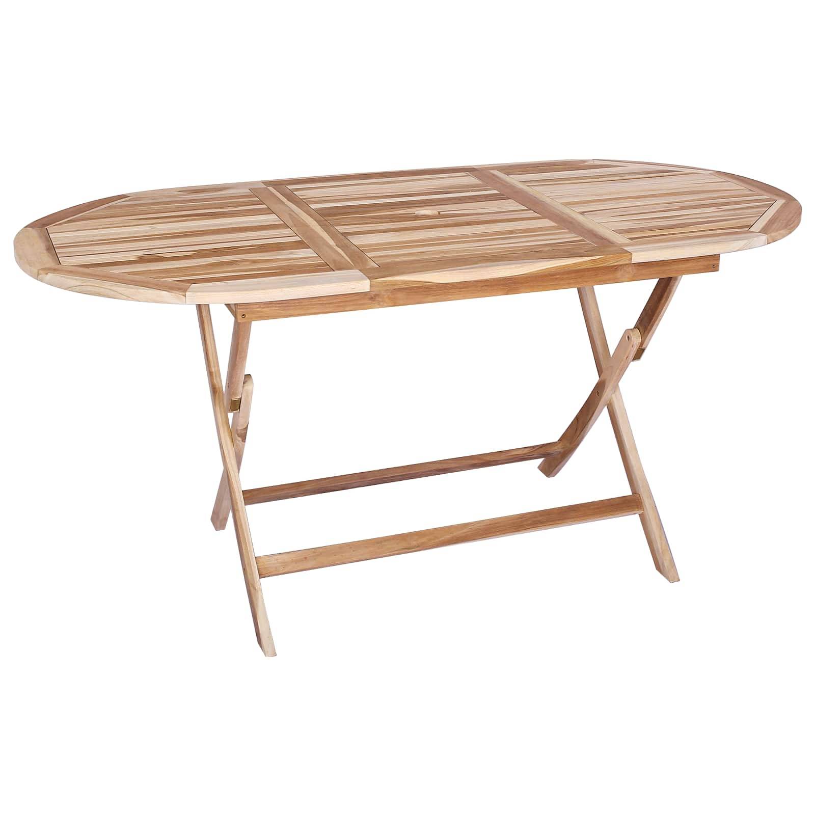 vidaXL Gartenmöbel Set 9 Stk. Natur Massivholz Teak